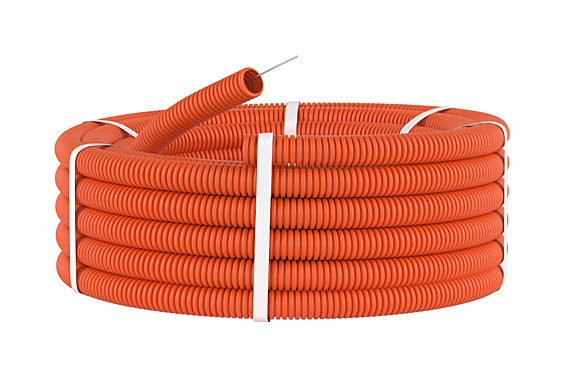 Труба ПВХ гофро с зонд.d16мм(100м) оранжевая, легкая