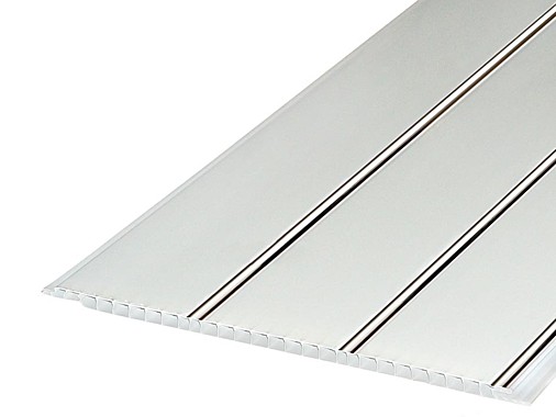 Панель потолочная 3-х пол. 0,25 х 3 лак серебро пластик профиль